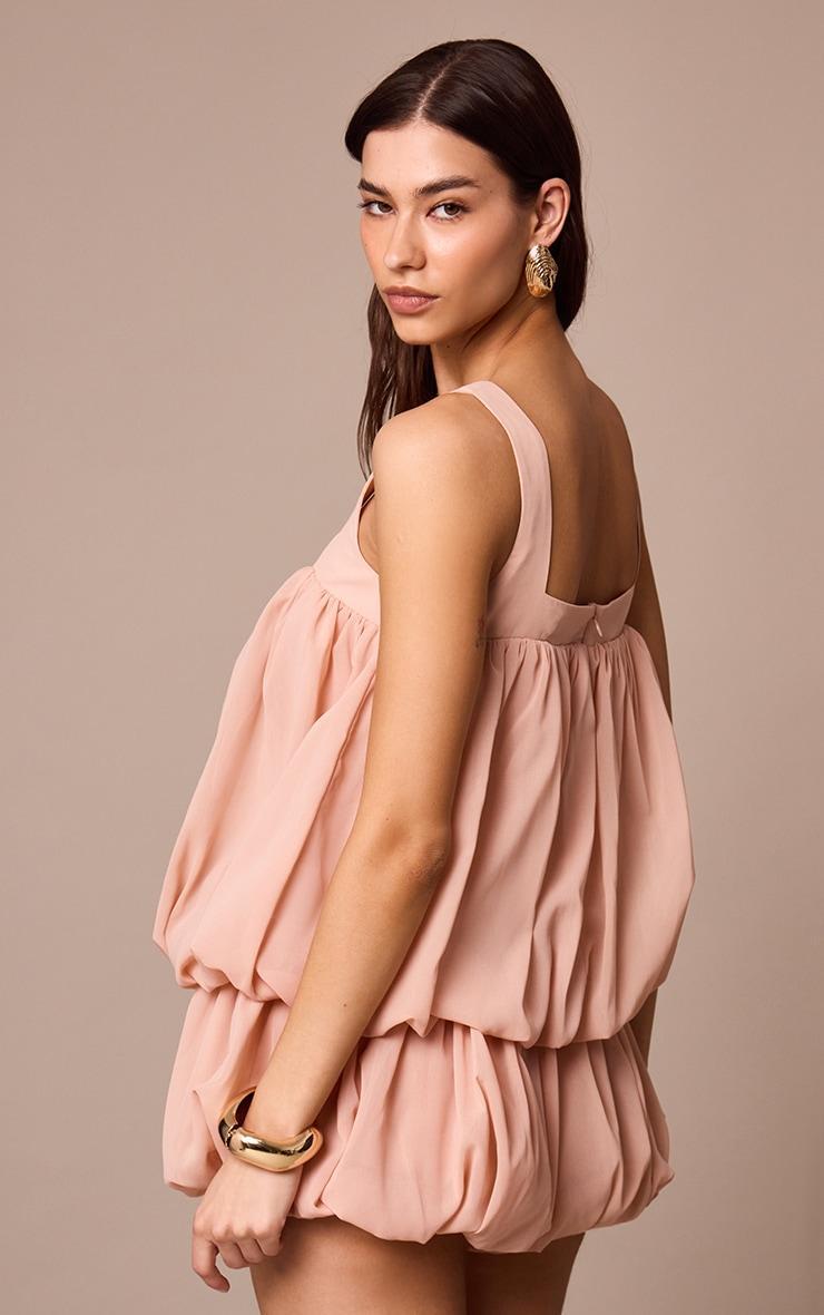 Apricot Chiffon Layered Puffball Romper Product Image