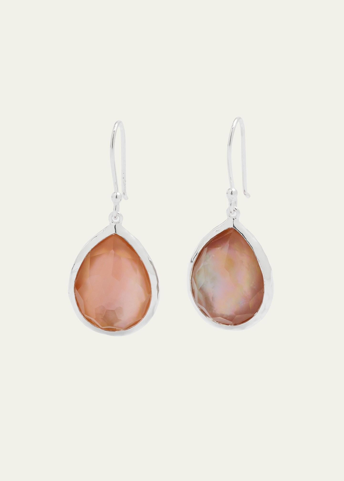 Womens Rock Candy Sterling Silver & Brown Shell Doublet Teardrop Earings Product Image