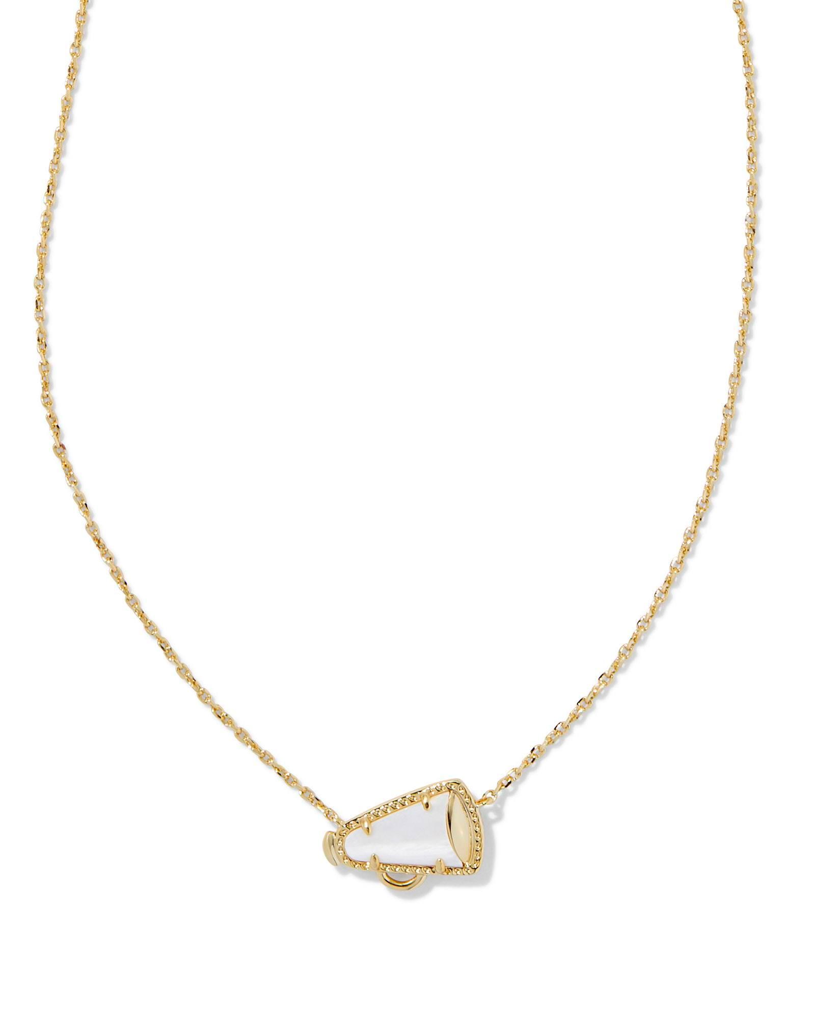 Cheer Gold Short Pendant Necklace in White Mother-of-Pearl Product Image