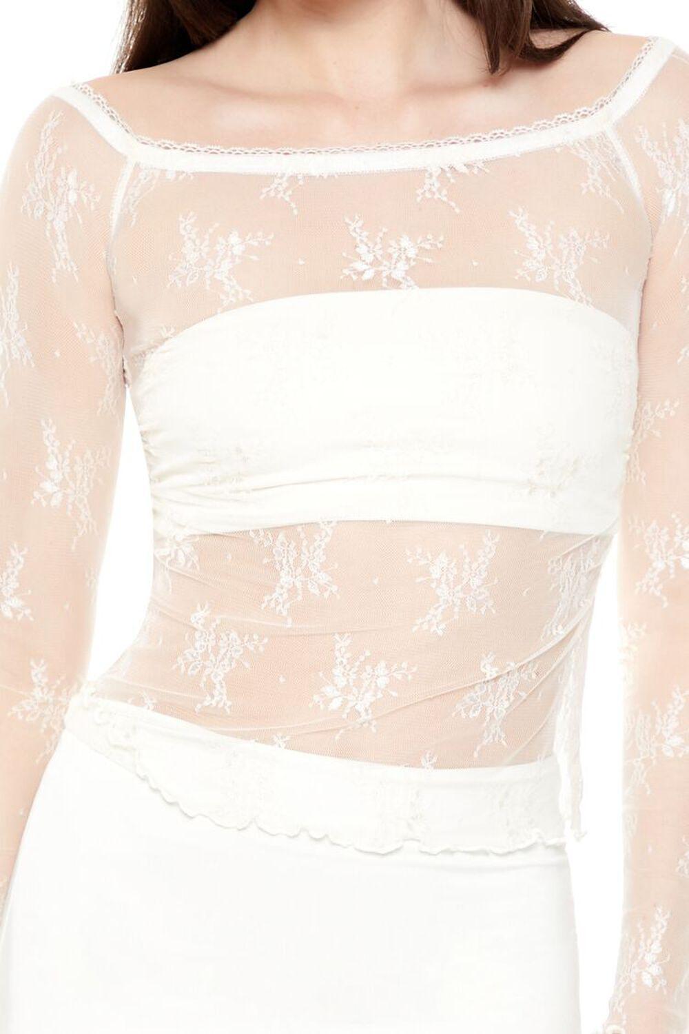 Sheer Lace Floral Top | Forever 21 Product Image