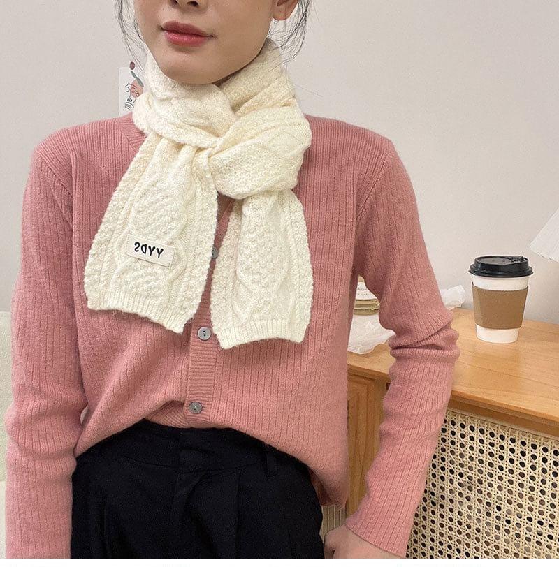 Plain Cable Knit Scarf Product Image