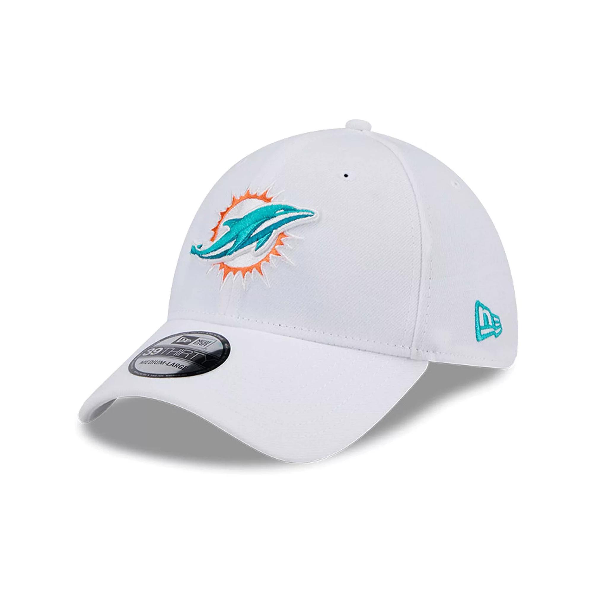 Men's New Era White Miami Dolphins Main 39THIRTY Flex Hat,  Product Image