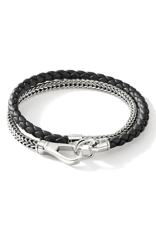 JOHN HARDY Triple Layered Bracelet In Silver/black Product Image