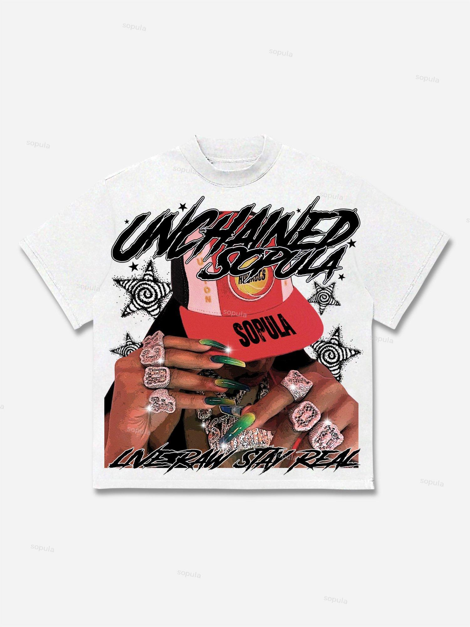 Unchained Street Portrait Graphic Cotton T-shirt Product Image