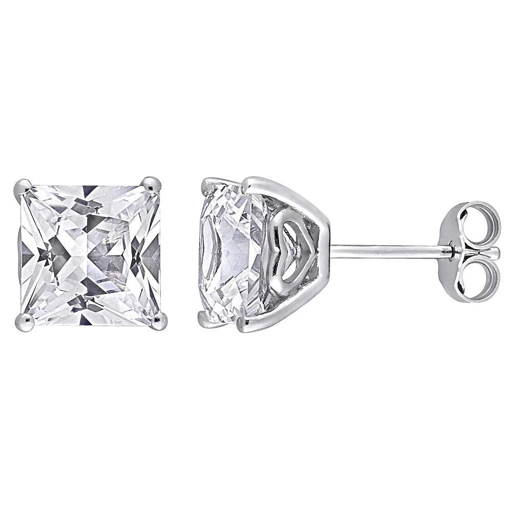 Stella Grace Sterling Silver Lab-Created White Sapphire Square Stud Earrings, Womens Product Image
