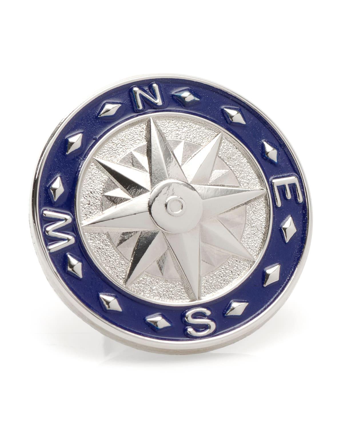 Mens Blue Compass Lapel Pin Product Image