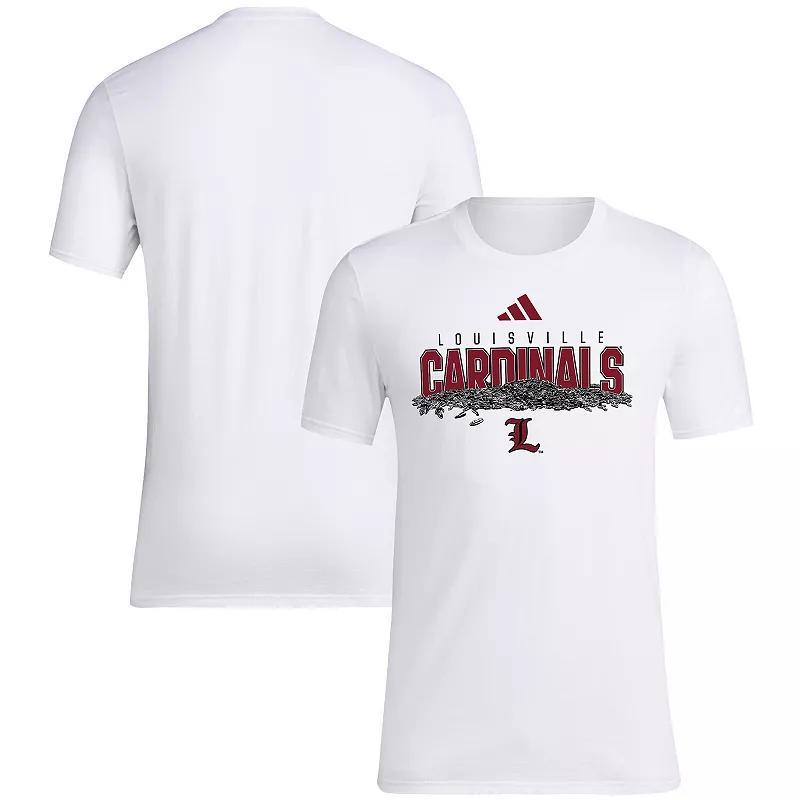 Men's adidas White Louisville Cardinals Baseball Sunflower Seeds T-Shirt, Size: Medium Product Image