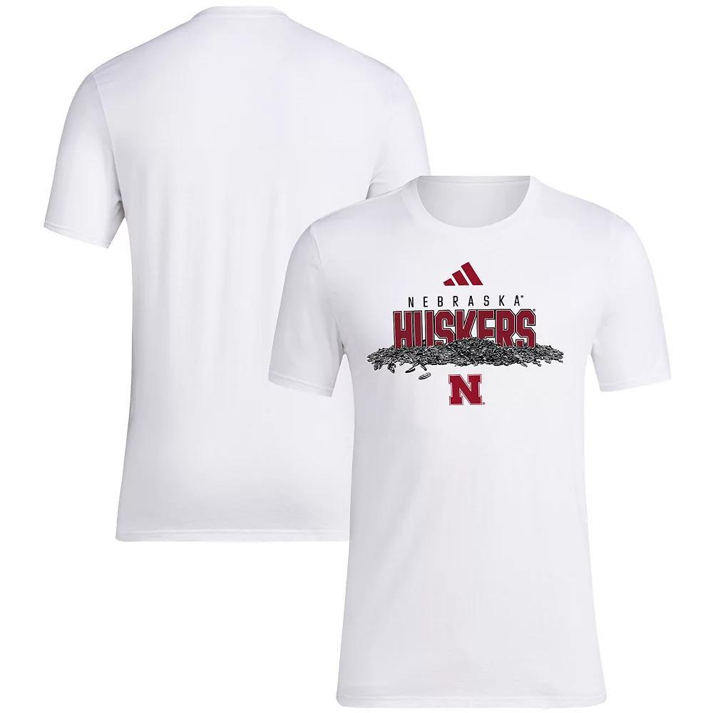 Men's adidas White Nebraska Huskers Baseball Sunflower Seeds T-Shirt,  Product Image
