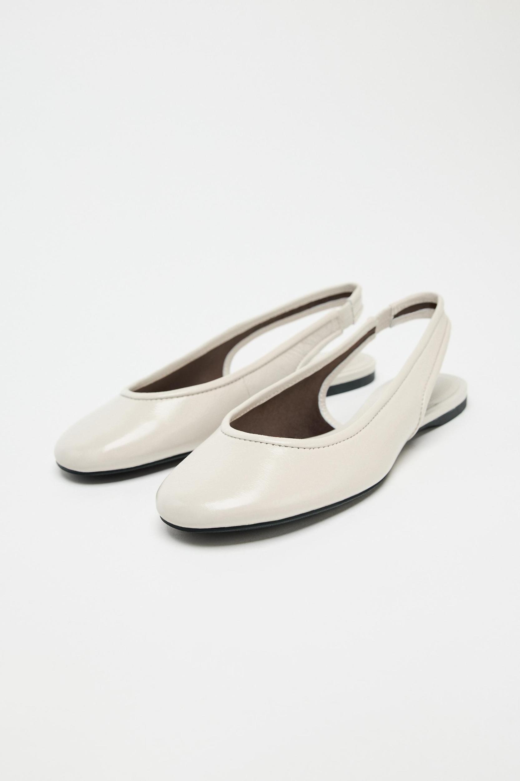 LEATHER SLINGBACK BALLET FLATS Product Image