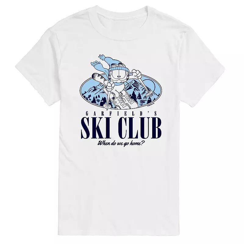 Big & Tall Garfield Ski Club Retro Graphic Tee, Men's, Size: XL Tall, White Product Image