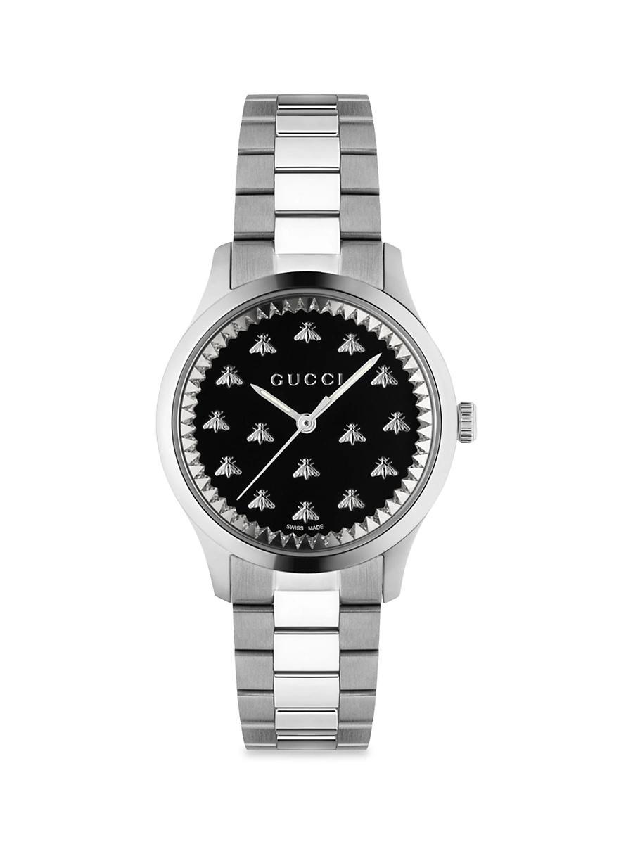 Womens G Timeless Multibee Black Stainless Steel Bracelet Watch Product Image