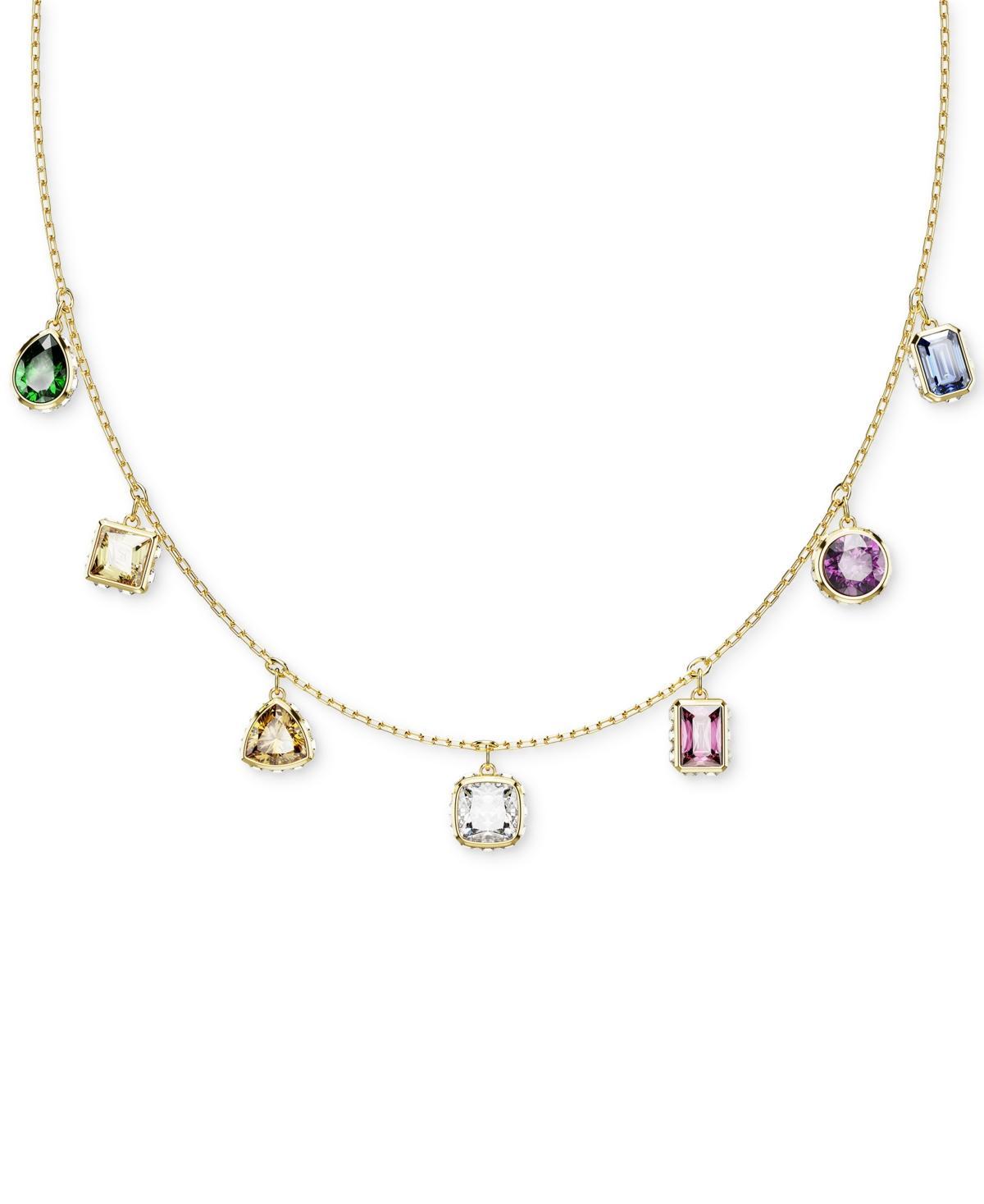 Womens Chroma Goldtone & Crystal Mixed Cuts Droplet Necklace Product Image