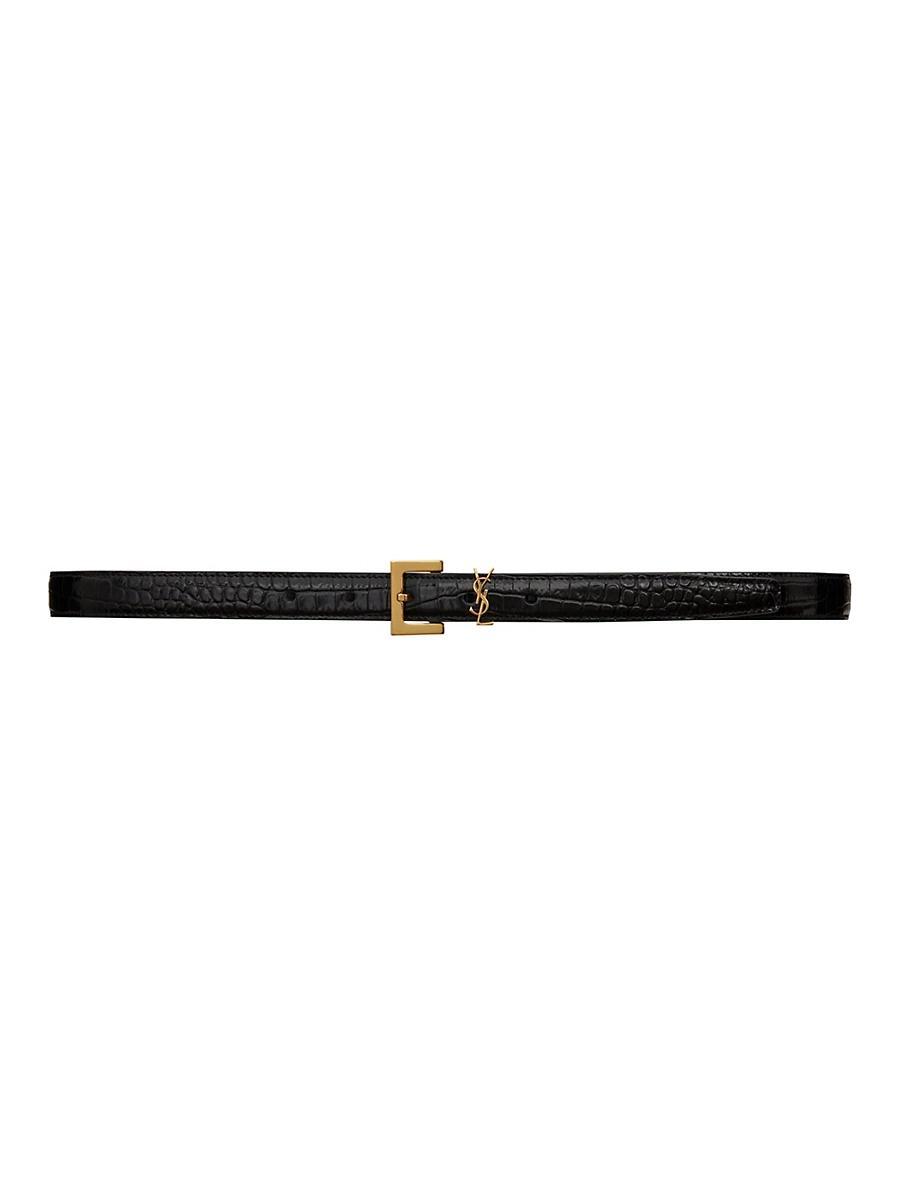 KHAITE Benny Skinny Patent Leather Studded Belt In Nero Product Image