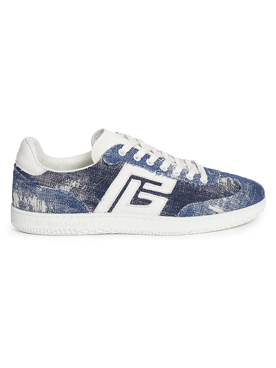 Mens Swan Destroyed Denim Low-Top Sneakers Product Image