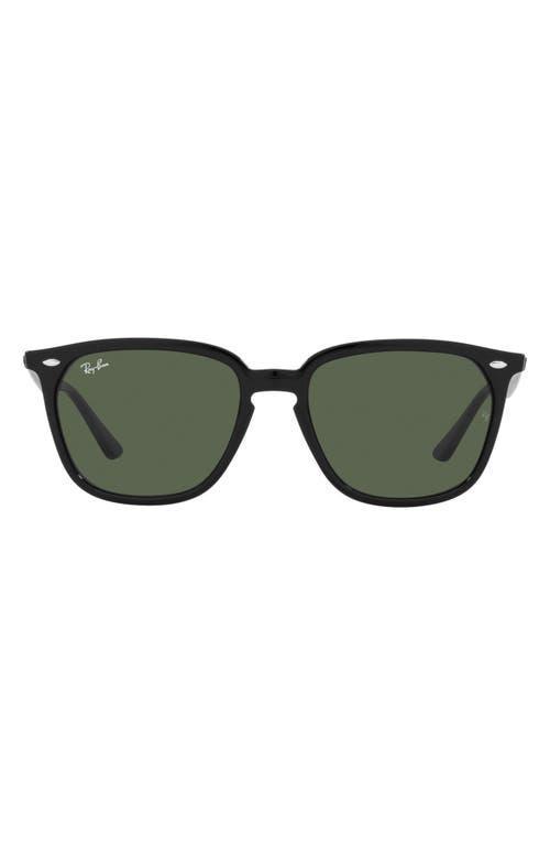 RAY BAN Ray-ban 55mm Round Sunglasses In Black/dark Green Product Image