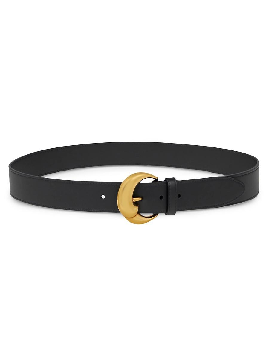 Womens Leather Moon Buckle Belt Product Image