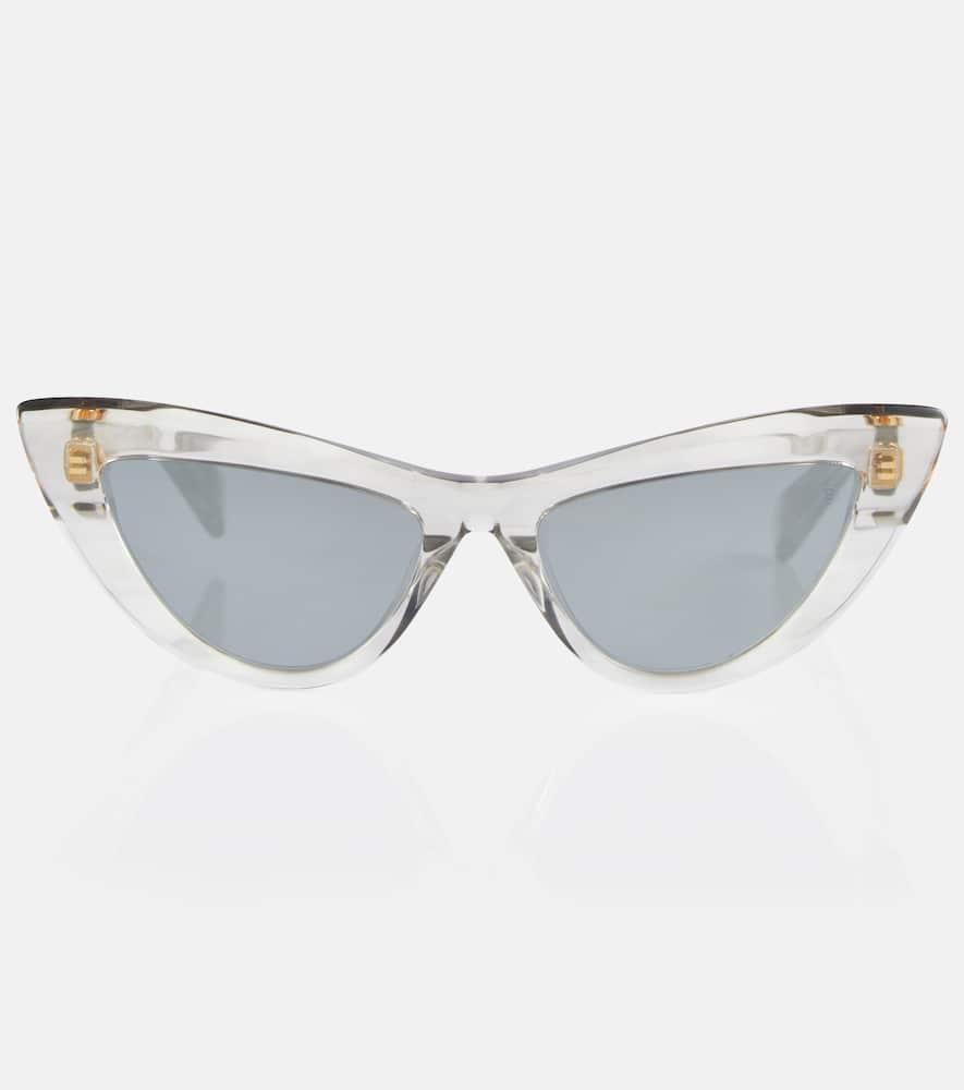 BALMAIN Jolie Cat-eye Acetate Mirrored Sunglasses In Grey Product Image