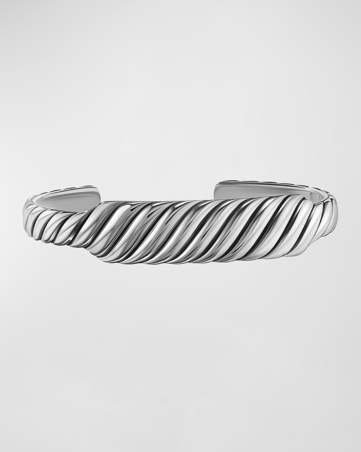 Sculpted Cable Contour Cuff Bracelet in Silver, 13mm Product Image