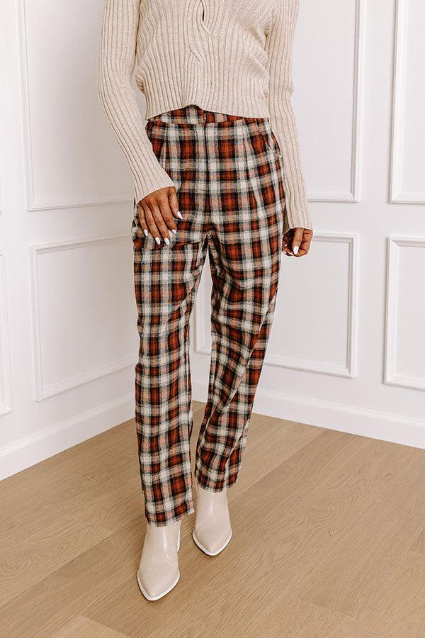 The Benton High Waist Plaid Pants Product Image