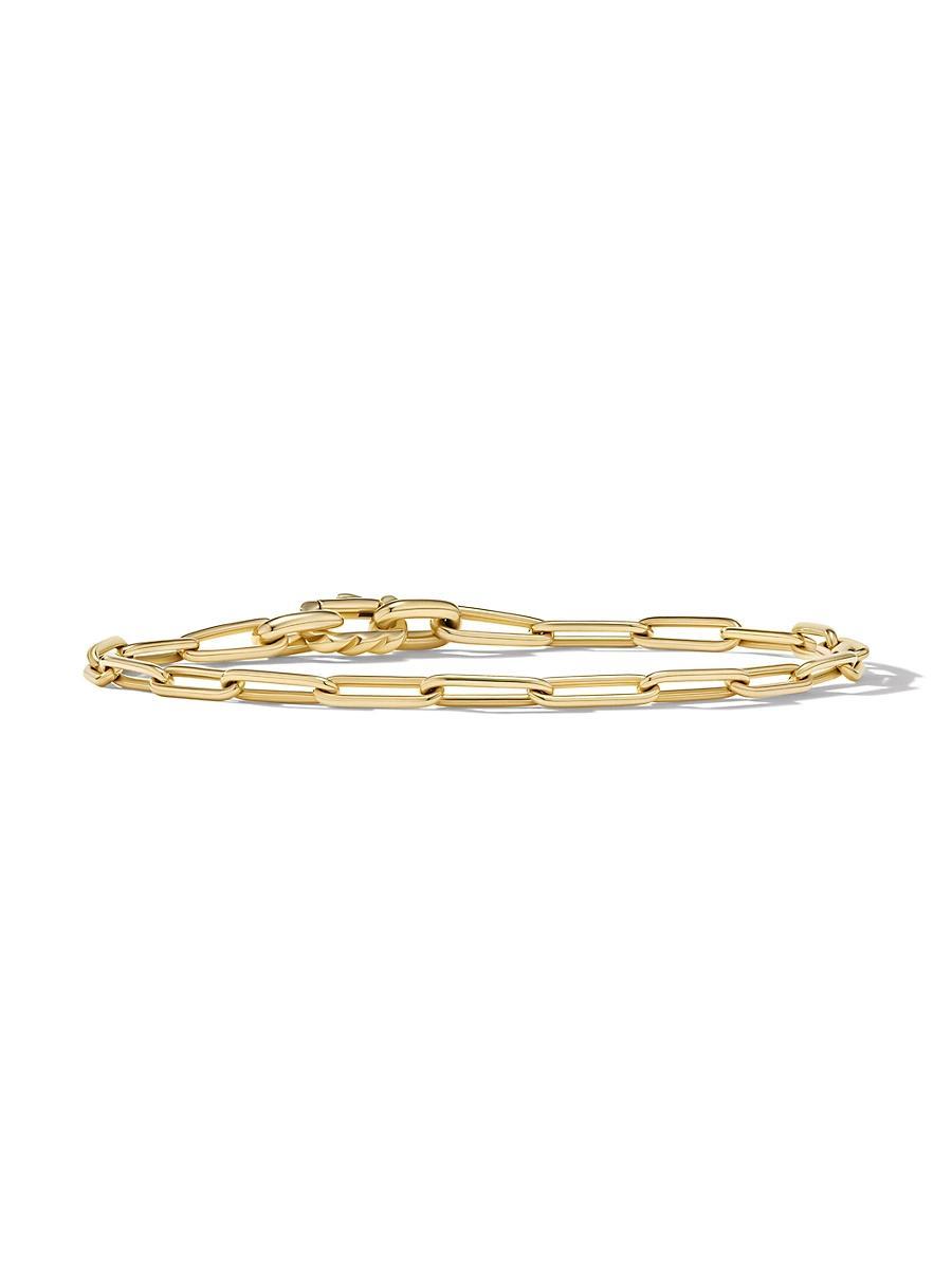 Mens Chain Link Bracelet with 18K Yellow Gold Product Image