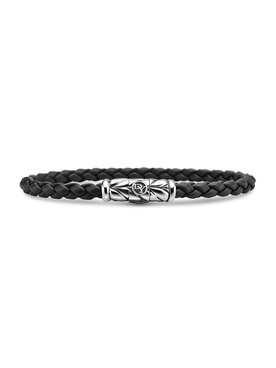 Mens Chevron Woven Rubber Bracelet, 6mm Product Image