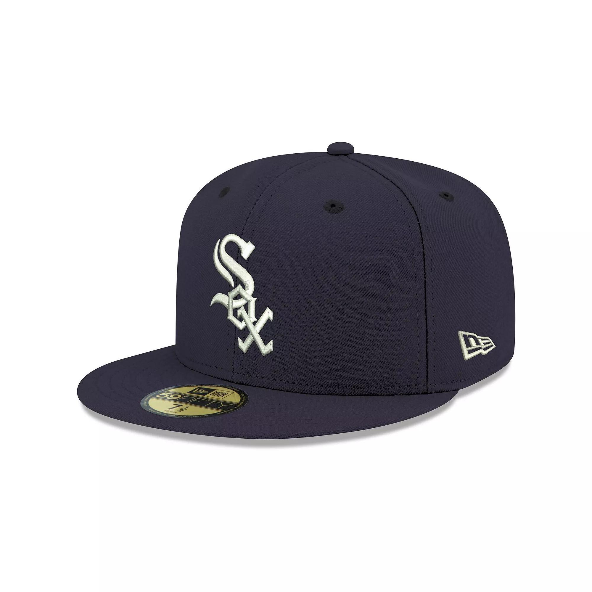 Men's New Era Navy Chicago White Sox Logo White 59FIFTY Fitted Hat,  Product Image
