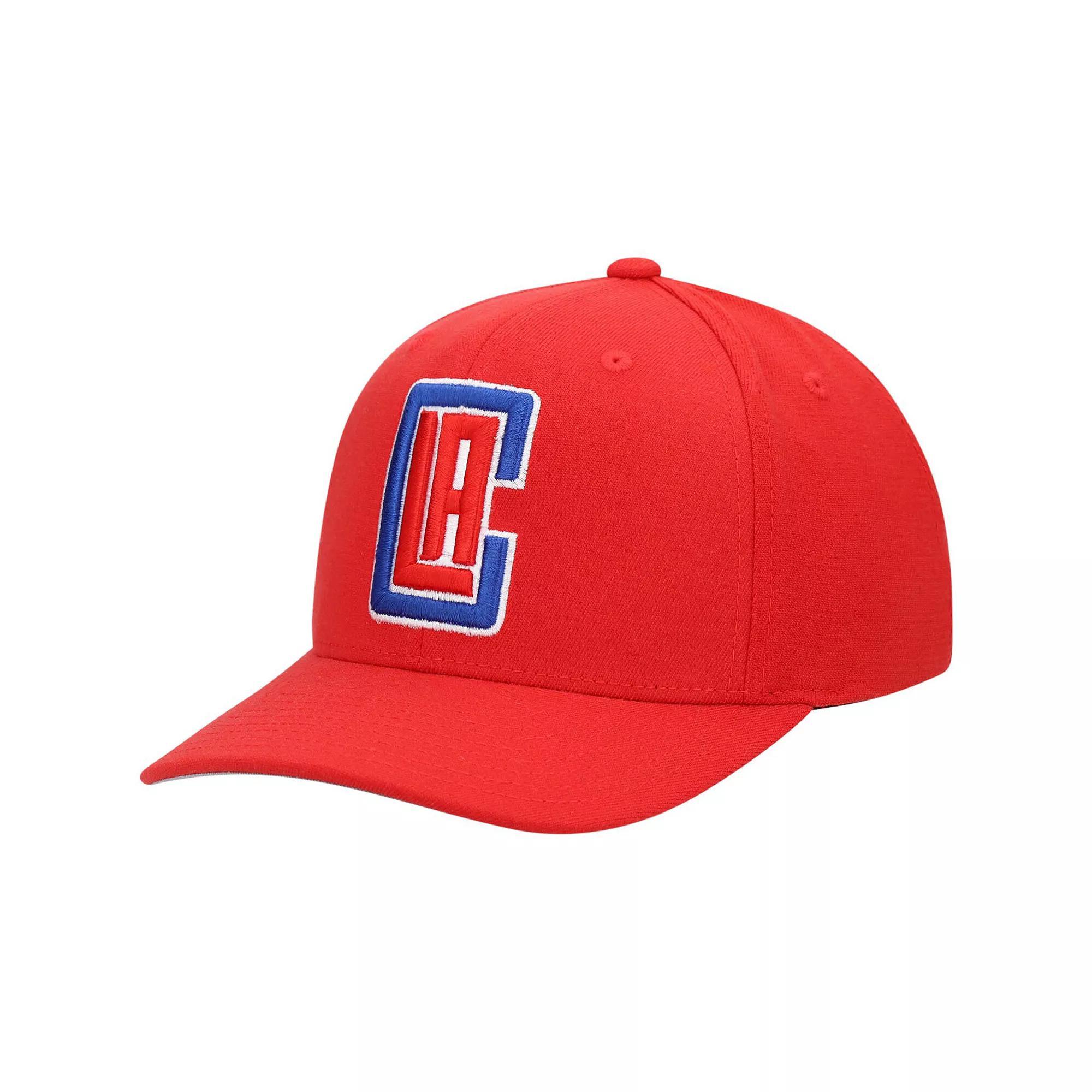 Men's Mitchell & Ness Red LA Clippers Ground Stretch Snapback Hat Product Image