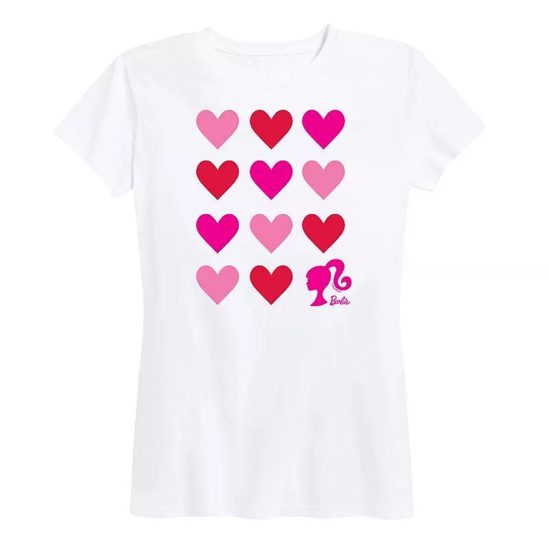 Plus Barbie Heart Grid Graphic Tee, Women's, Size: 1XL, White Product Image