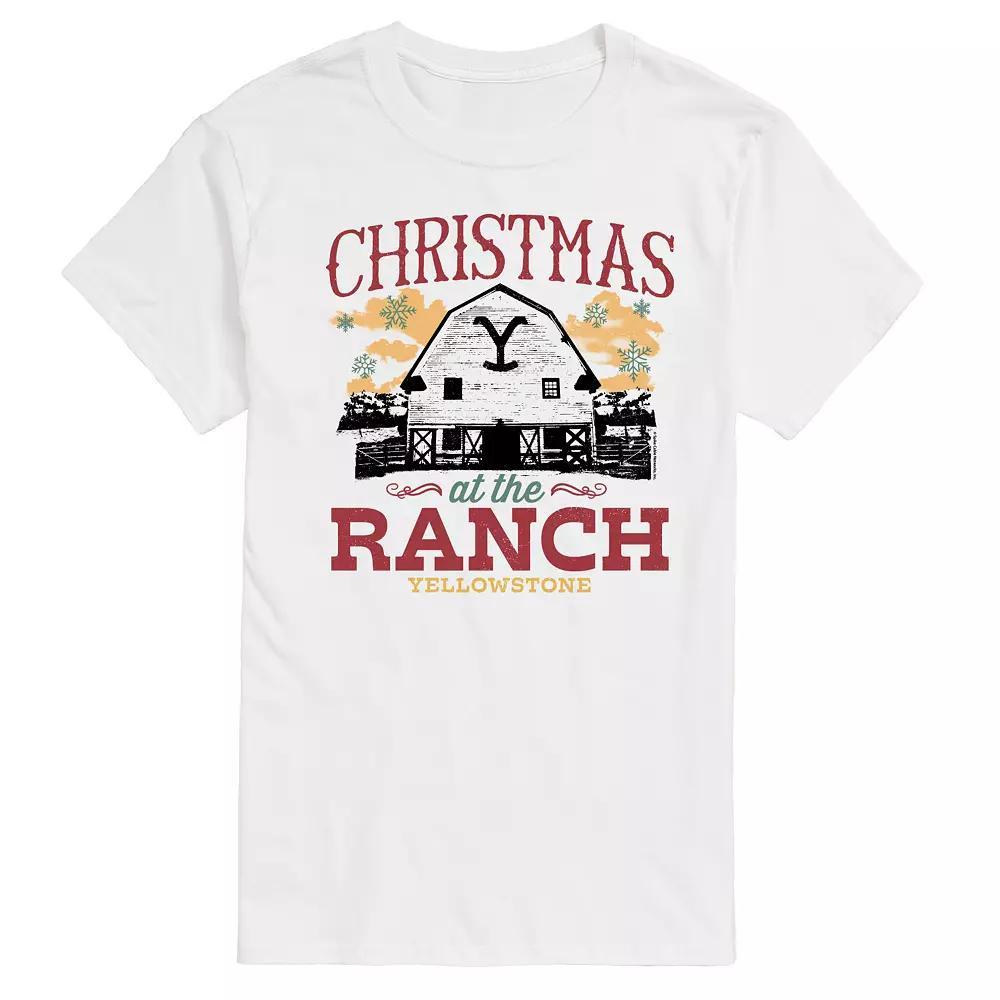 Big & Tall Yellowstone Christmas At The Ranch Graphic Tee, Men's,  Product Image