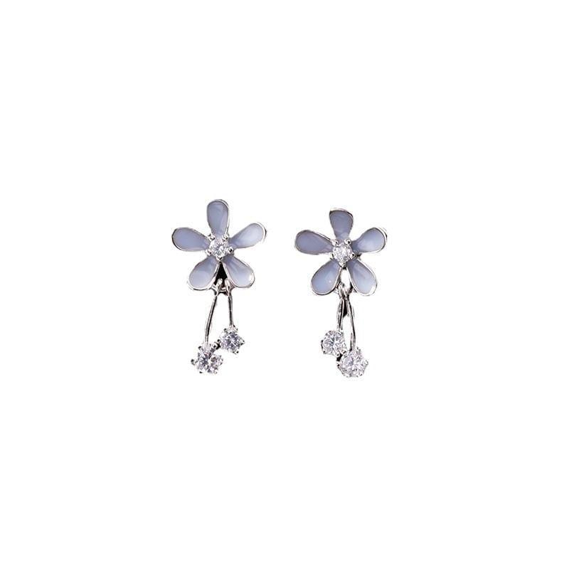 Rhinestone Floral Drop Earring Product Image