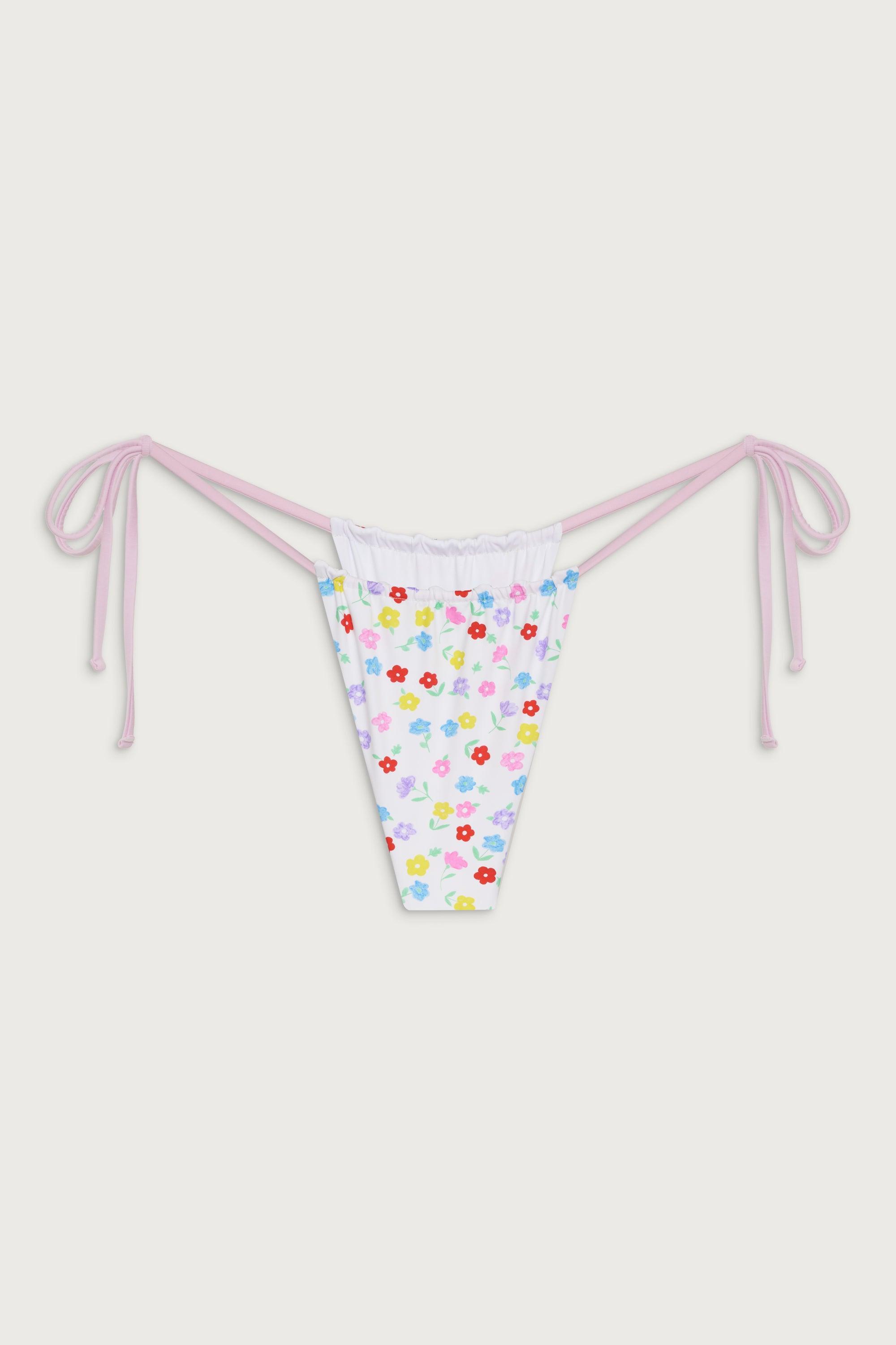 Tia Floral Skimpy Bikini Bottom - Dune Daisy Product Image