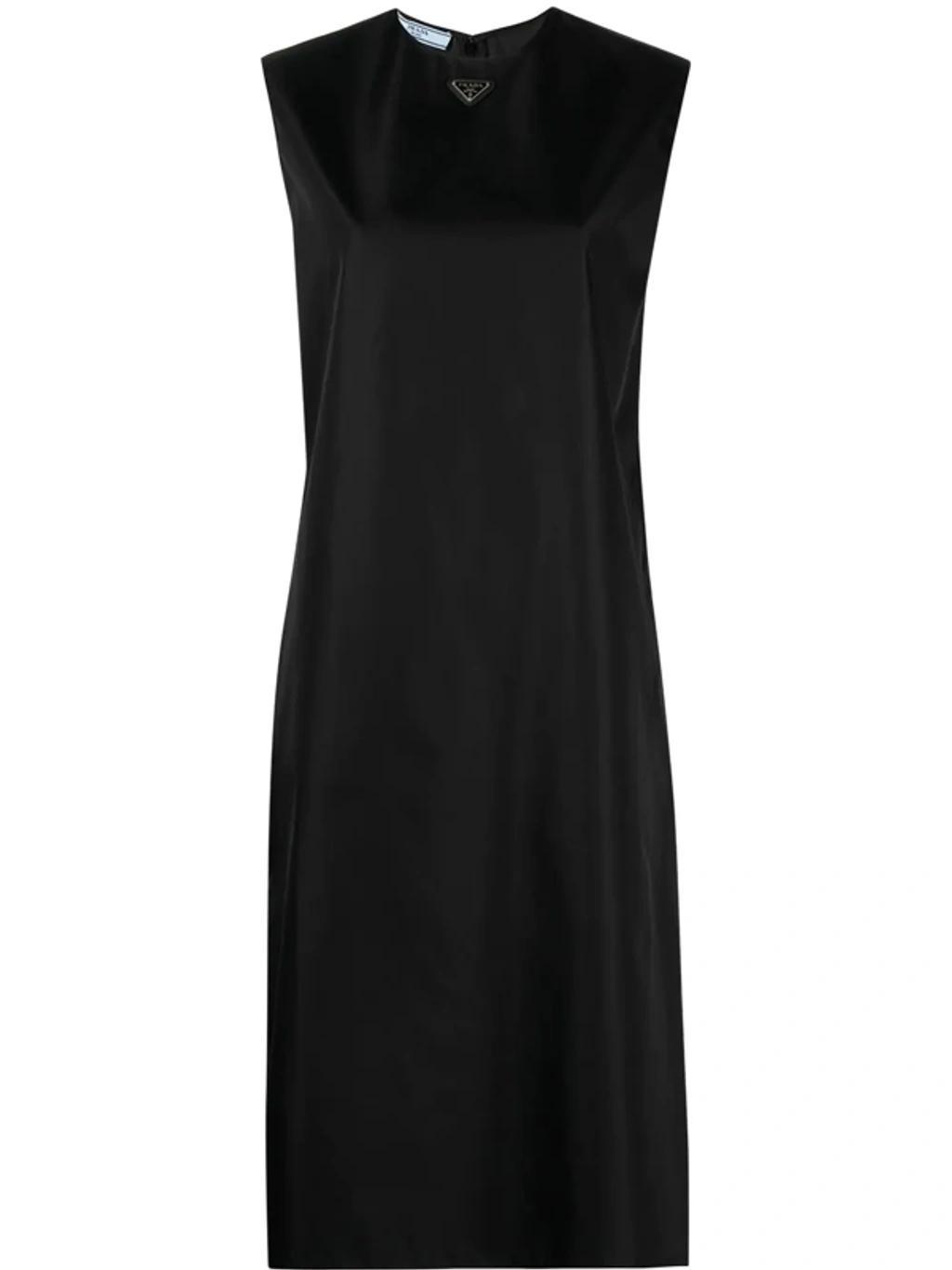 Logo-detailed Gabardine Midi Dress In Black Product Image