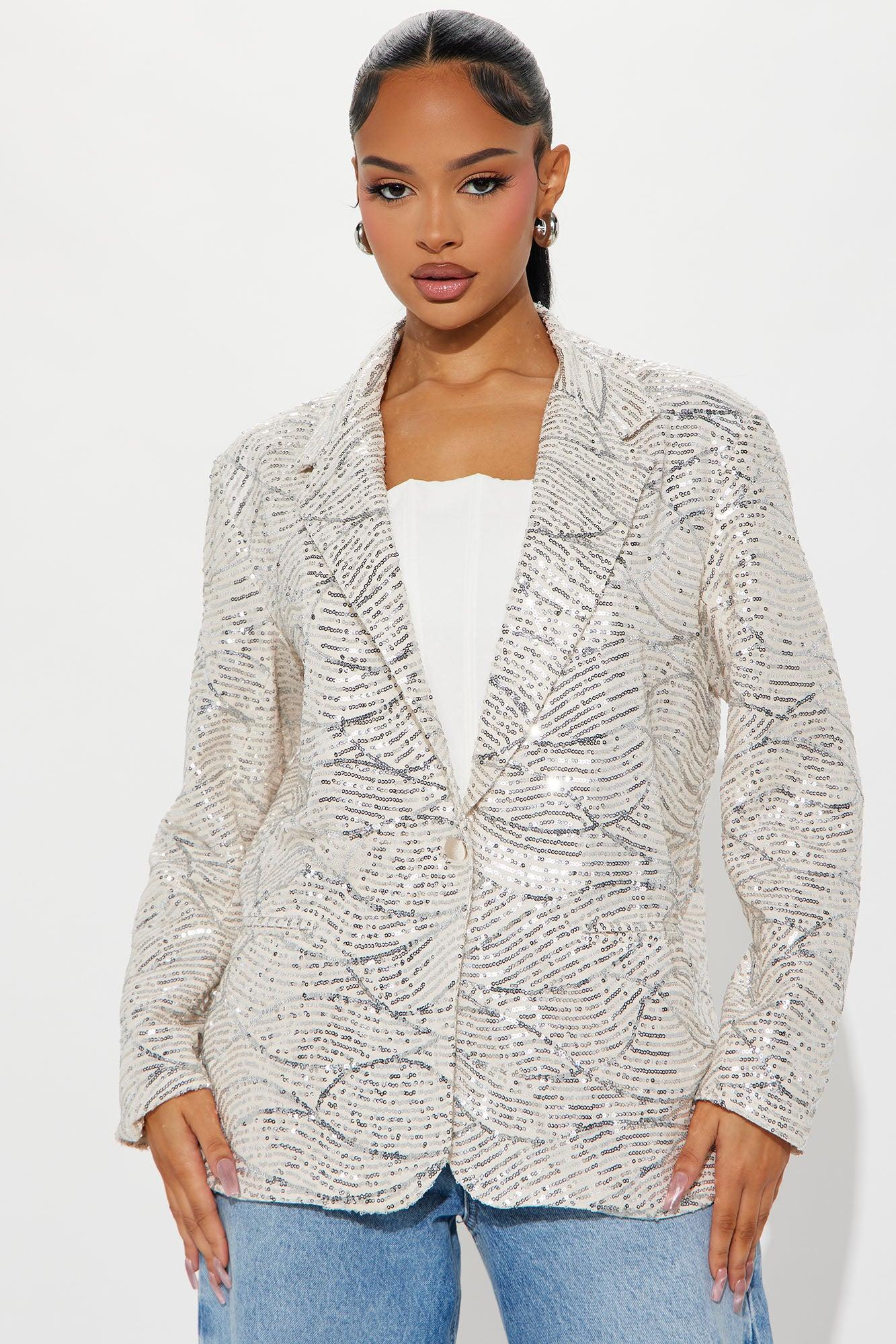 Always Stand Out Sequin Blazer - Silver Product Image