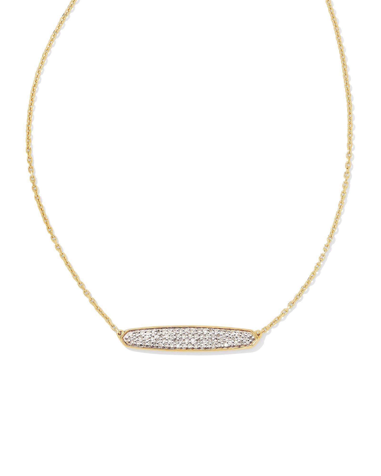 Mattie Sterling Silver Pave Pendant Necklace in White Diamond Product Image