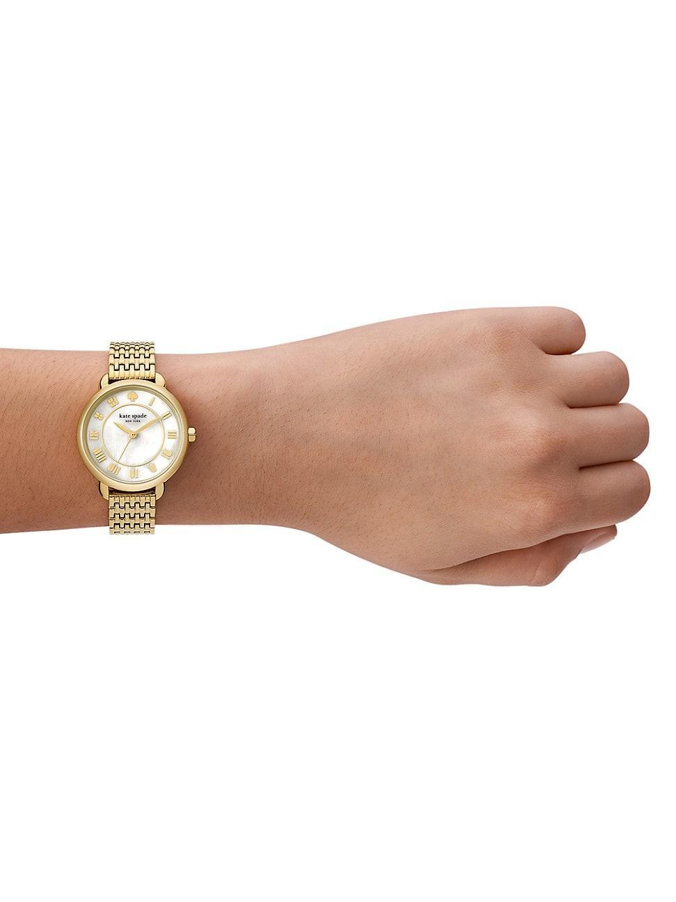 kate spade new york Womens Lily Avenue Three Hand Two Tone Stainless Steel Bracelet Watch Product Image