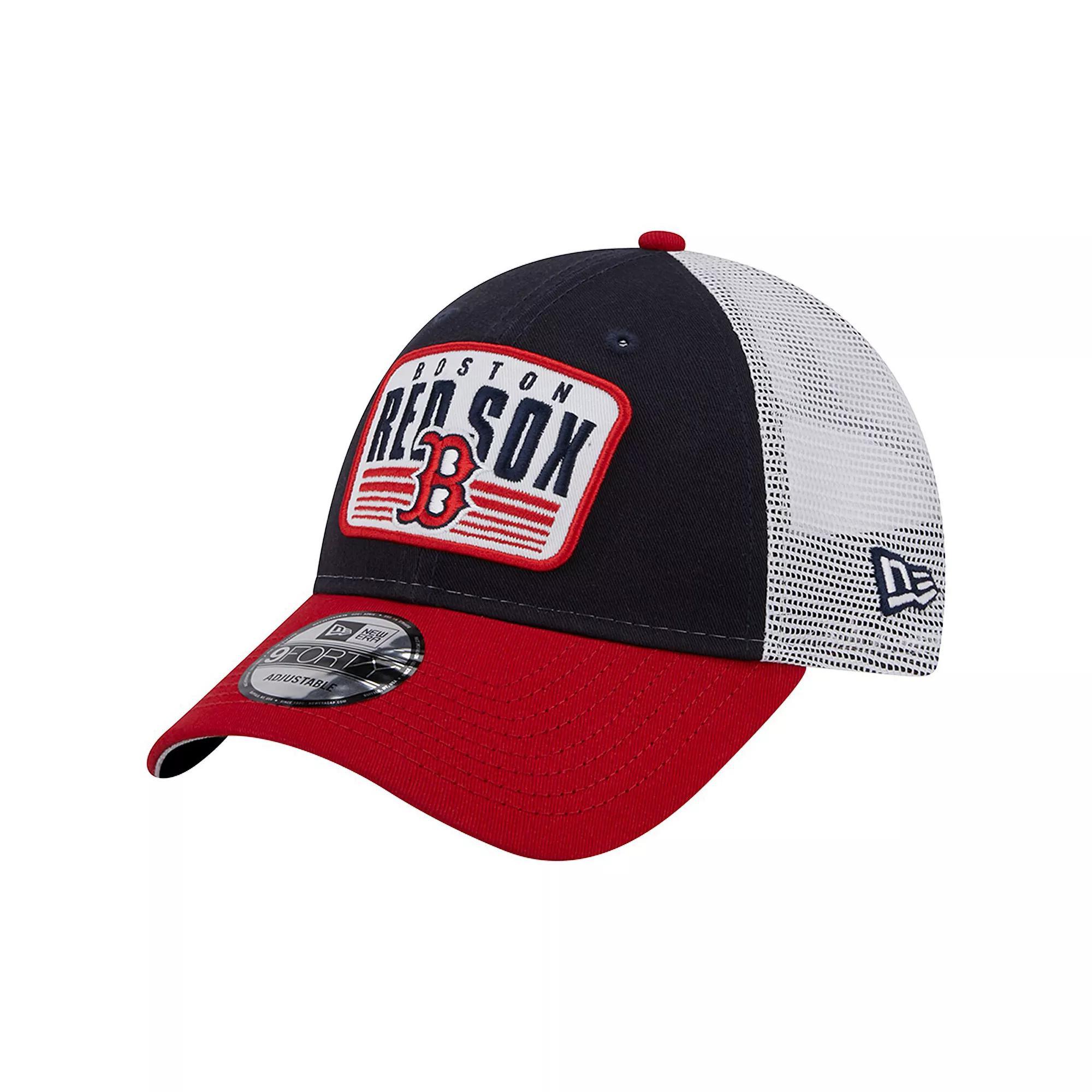 Men's New Era Navy Boston Red Sox Two-Tone Patch 9FORTY Snapback Hat, Blue Product Image