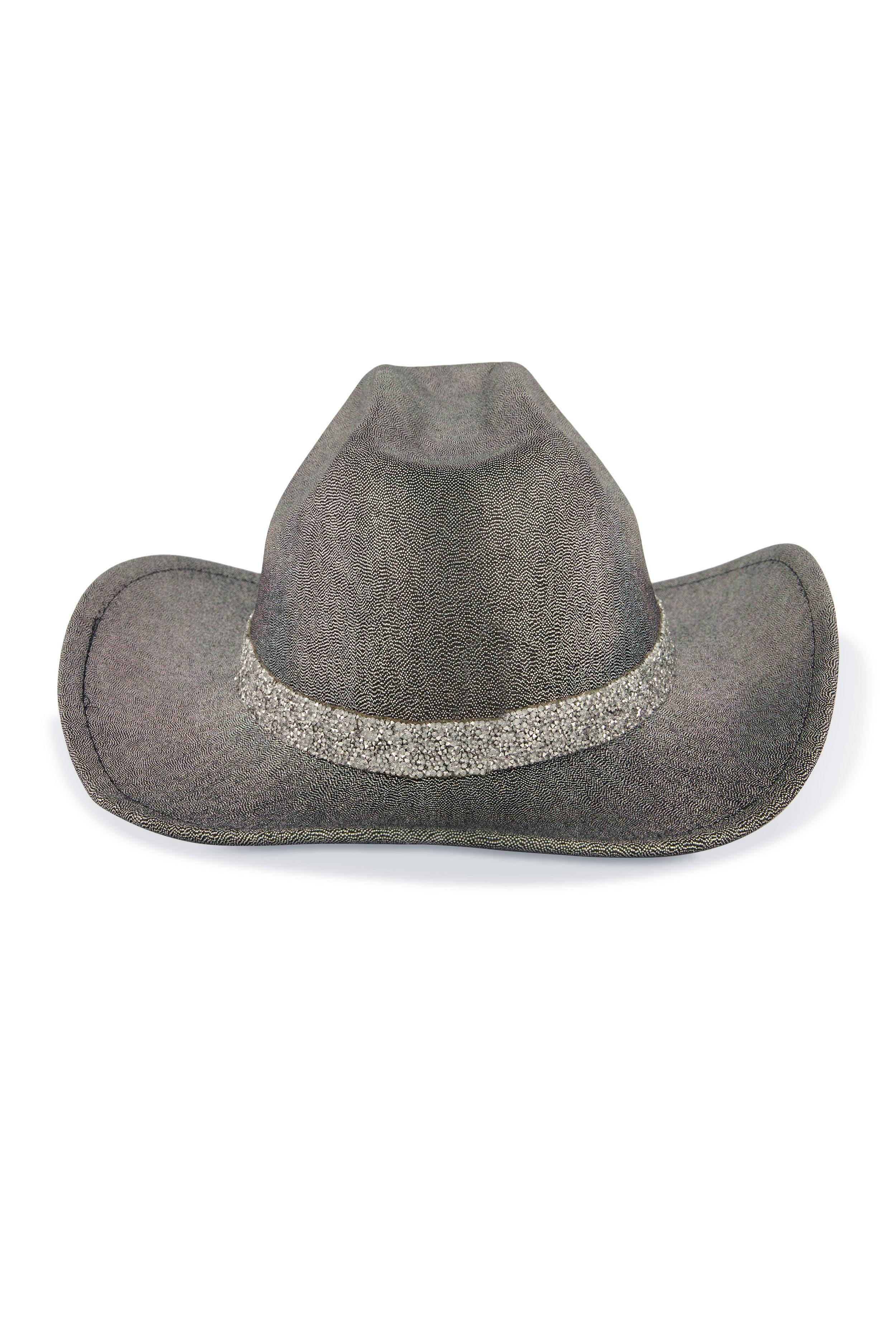 Iridescent Foil Studded Strap Cowboy Hat Female Product Image