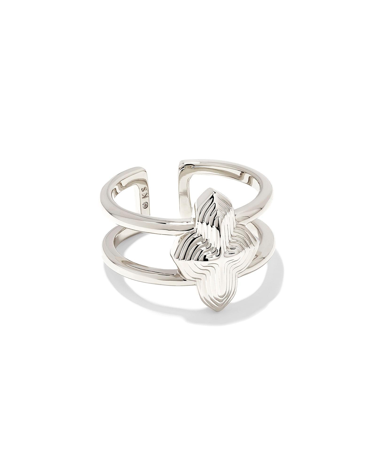 Abbie Metal Double Band Ring in Silver Product Image