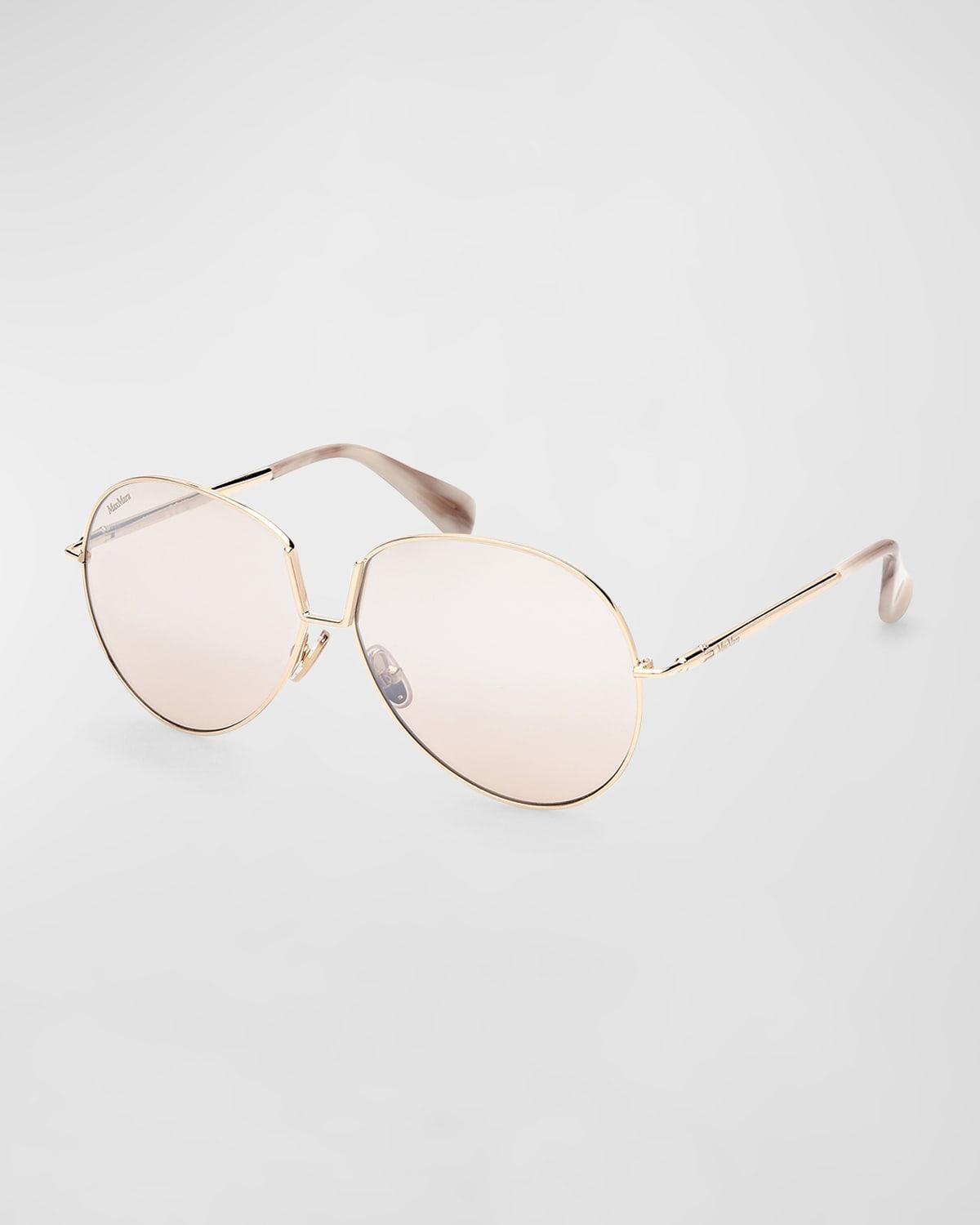 MaxMara Womens Design8 60mm Mirrored Aviator Sunglasses Product Image