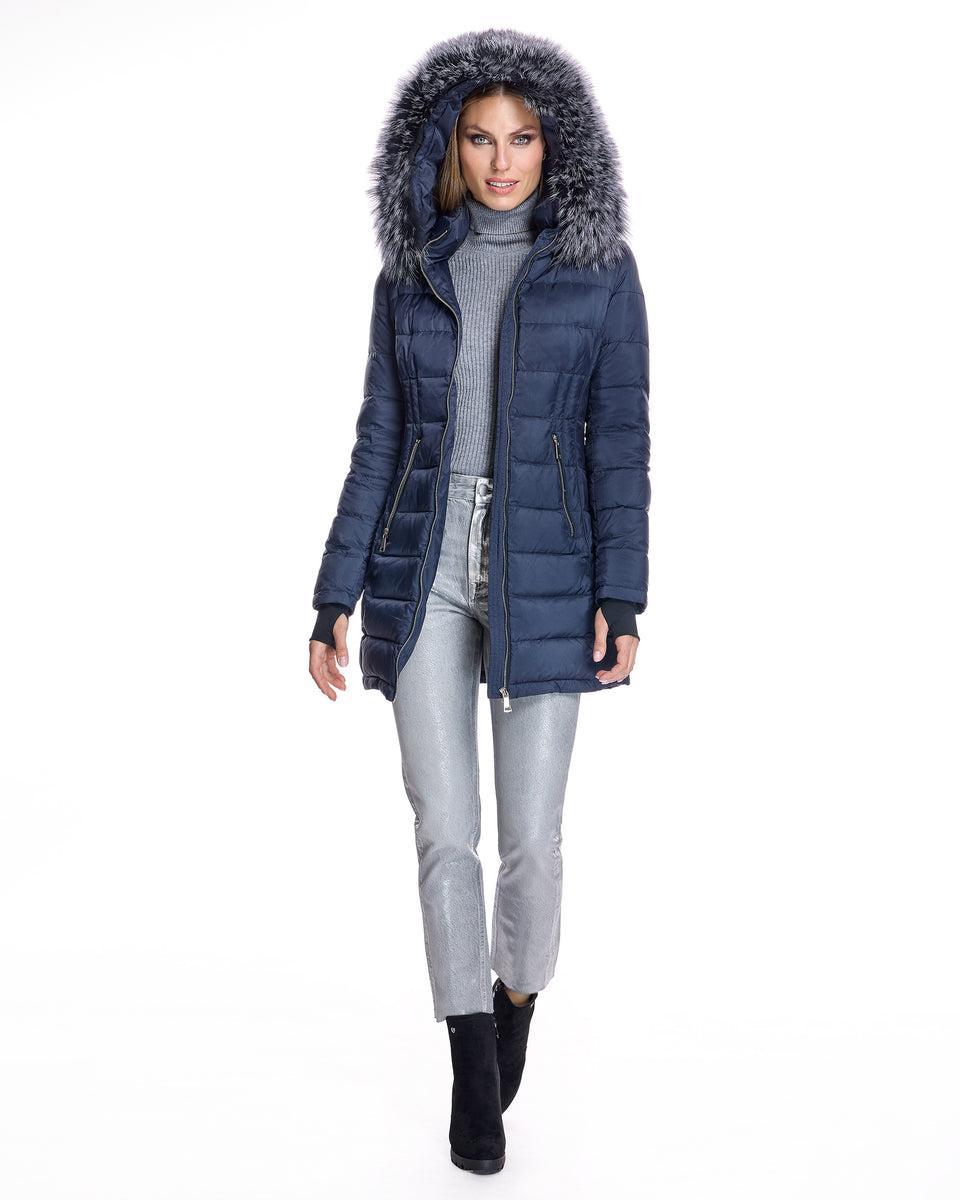 Poly Blend Jacket with Detachable Fox Trimmed Hood Product Image