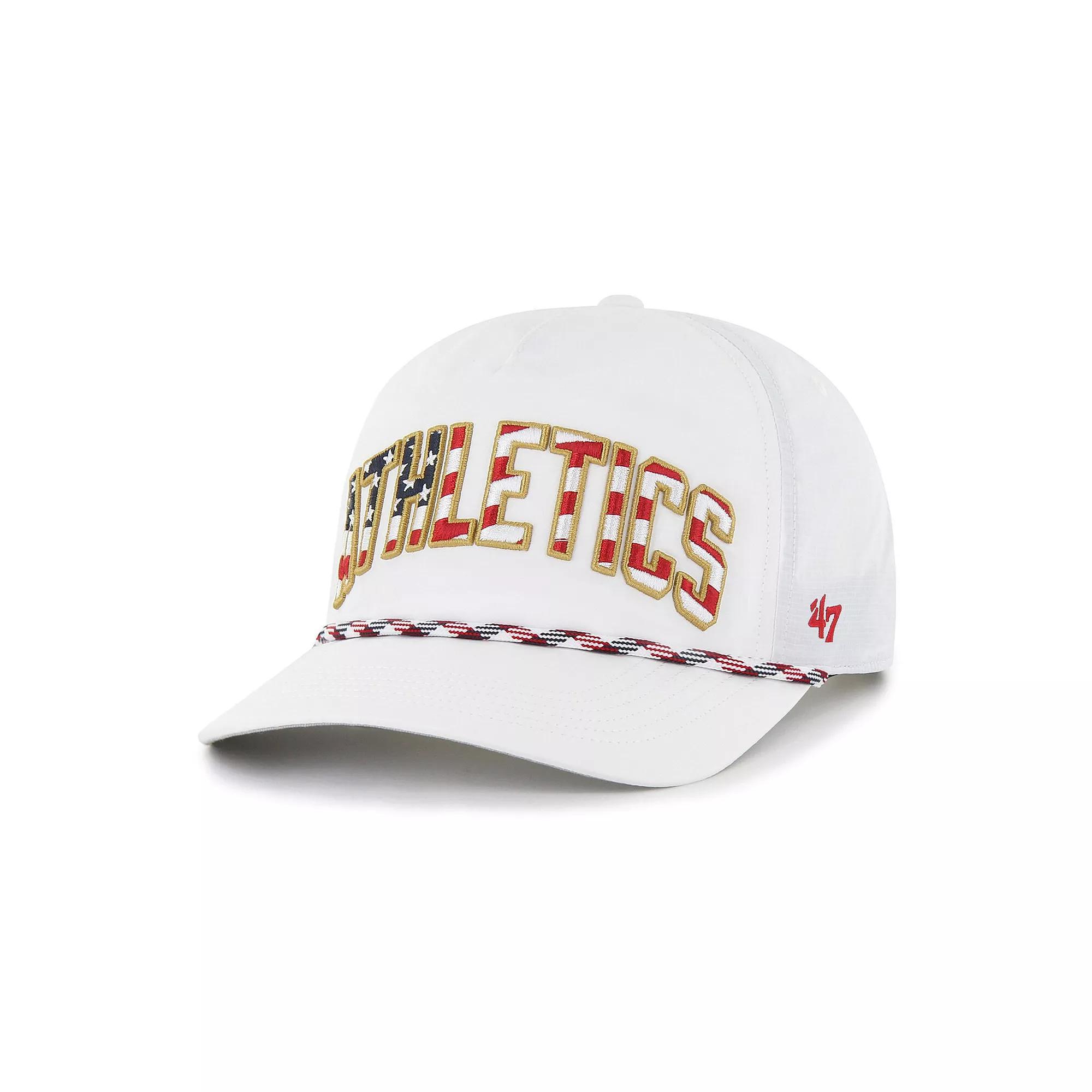 Men's '47 White Oakland Athletics Flag Flutter Hitch Snapback Hat Product Image