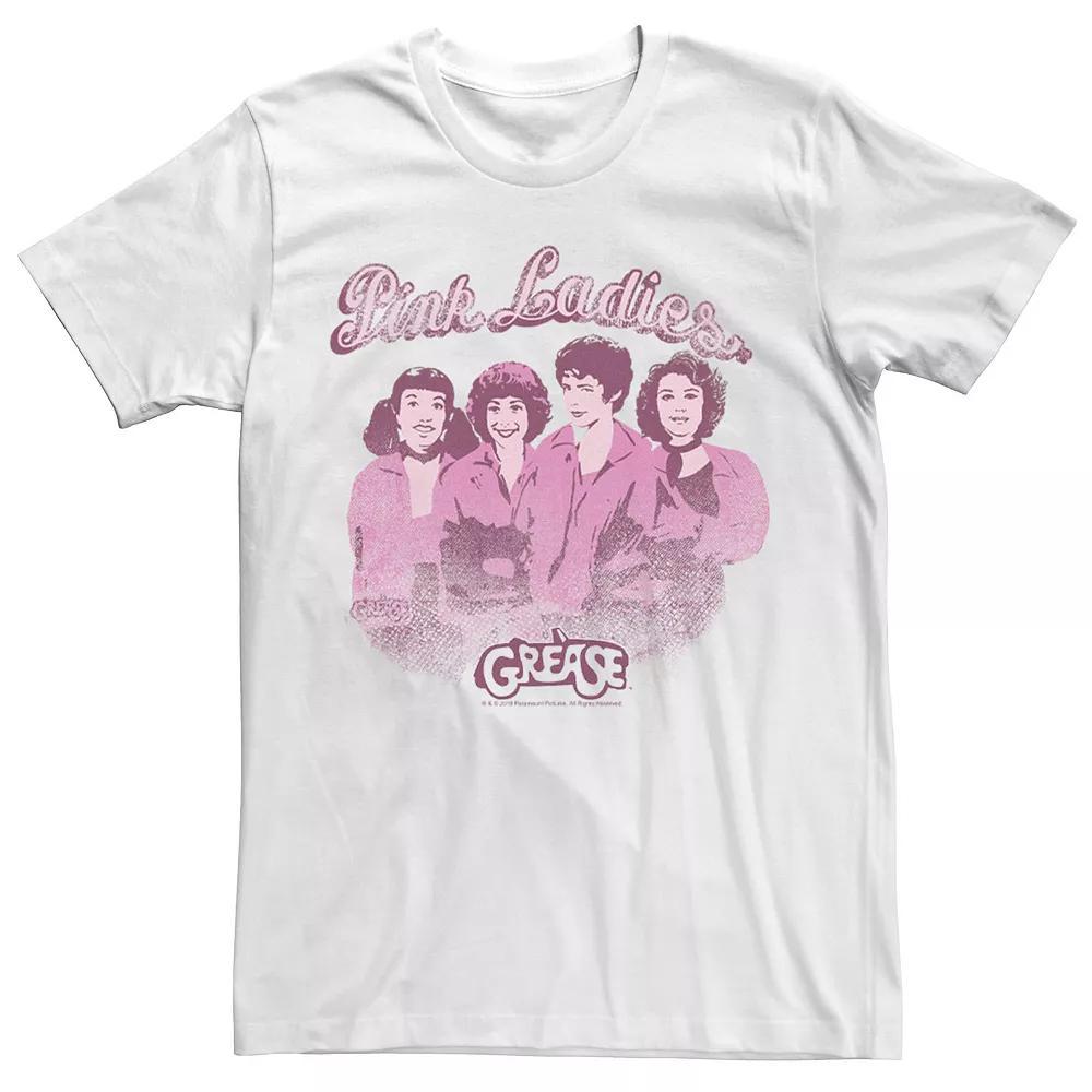 Men's Grease Pink Ladies Distressed Portrait Tee,  Product Image