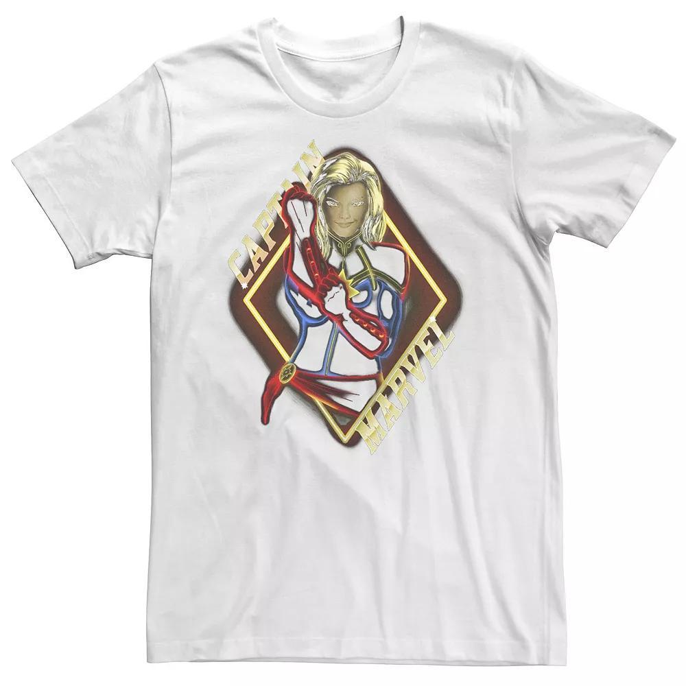 Big & Tall Marvel Captain Marvel Bold Neon Geometric Portrait Tee, Men's,  Product Image