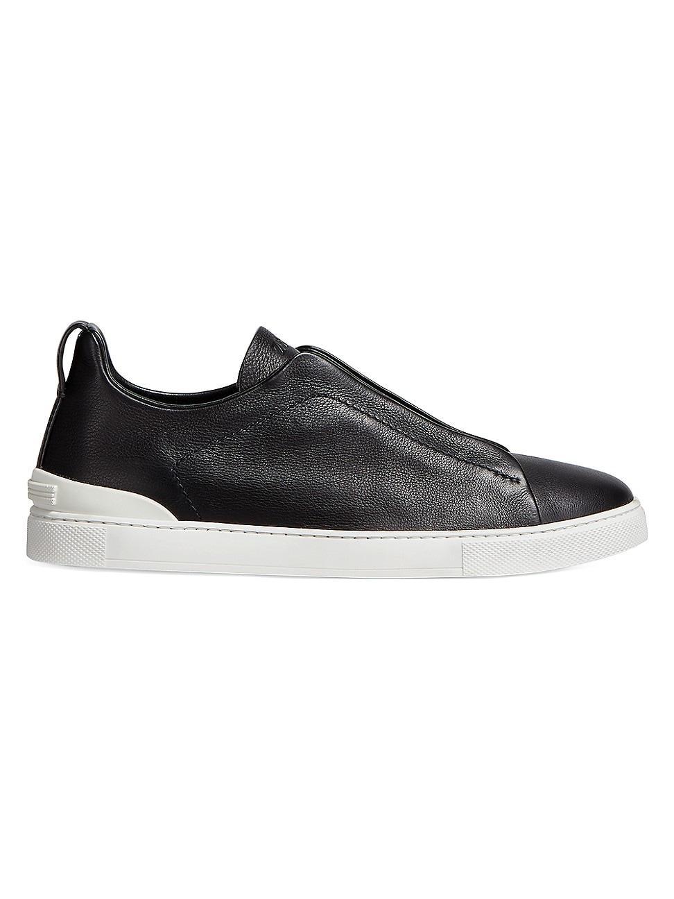 Mens Triple Stitch SECONDSKIN Leather Slip-On Sneakers Product Image