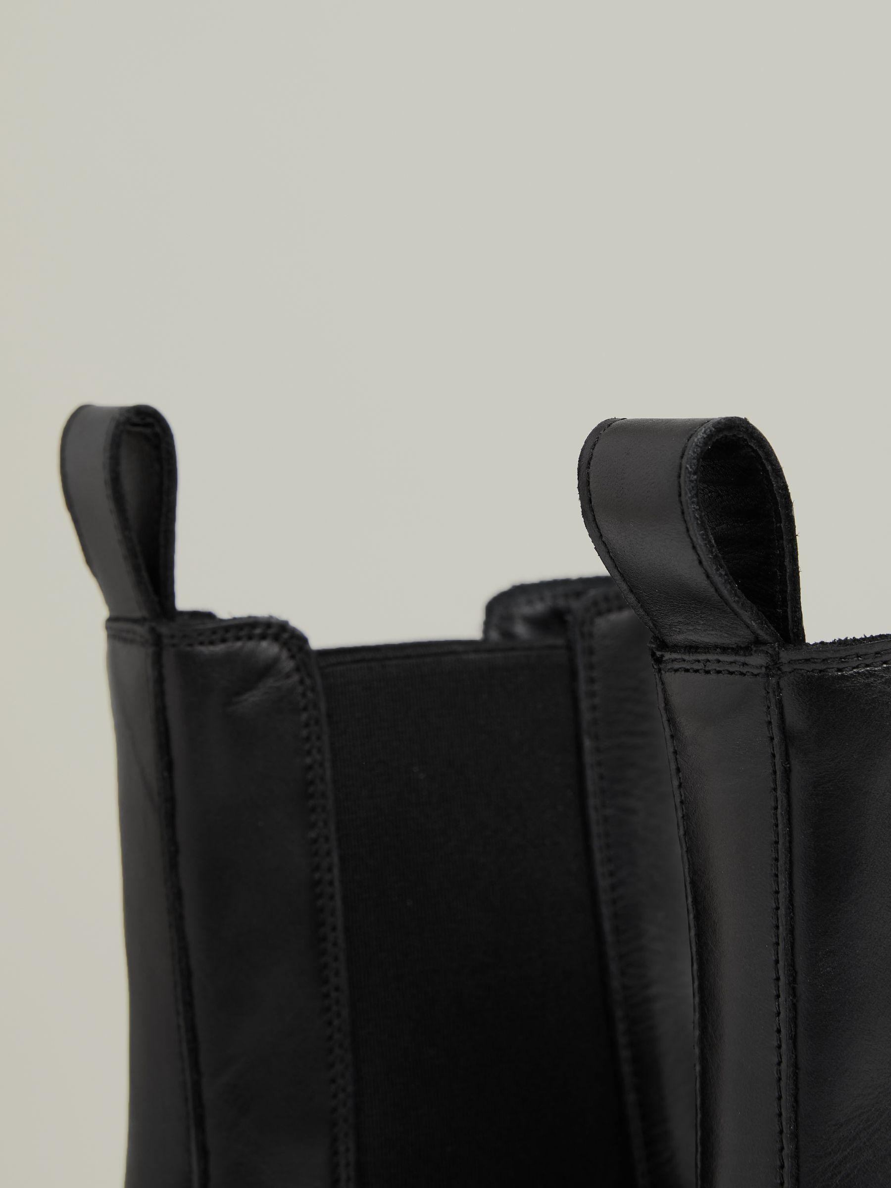 Leather Cleated Sole Chelsea Boots in Black Product Image