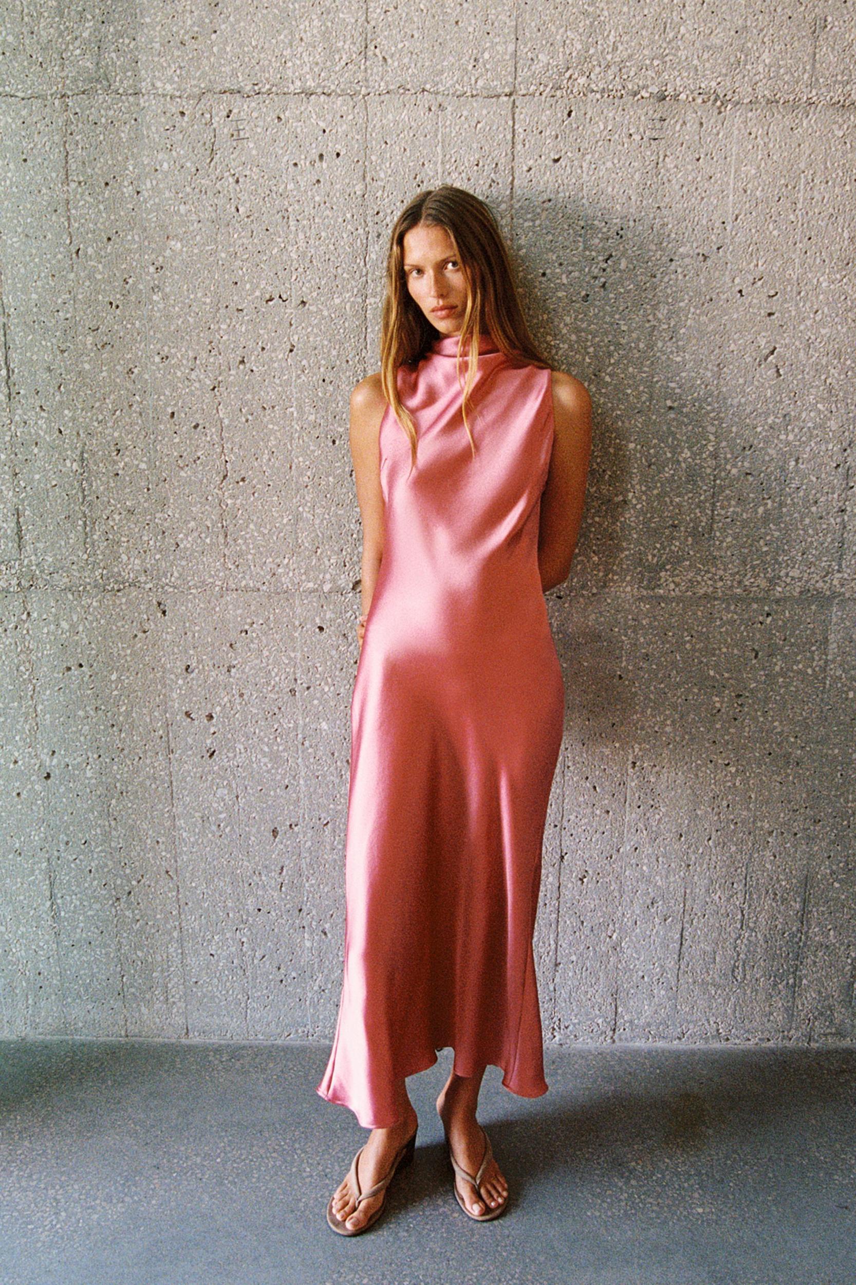 SATIN MIDI DRESS Product Image