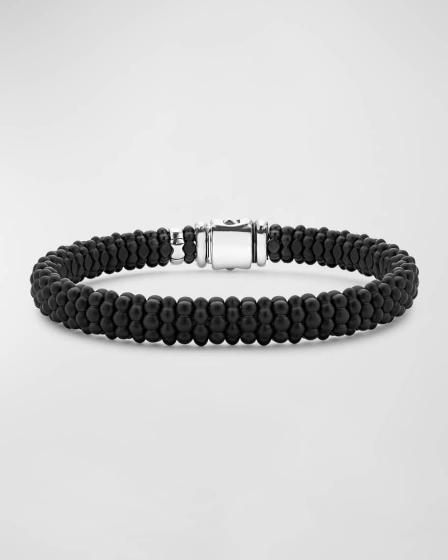 Lagos Mens 18K Yellow Gold & Sterling Silver Black Caviar Beaded Bracelet - Exclusive Product Image