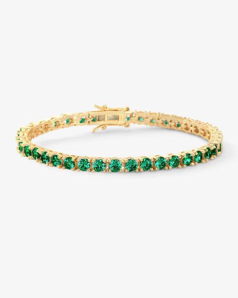 Grand Heiress Tennis Bracelet - Gold|Emerald Product Image