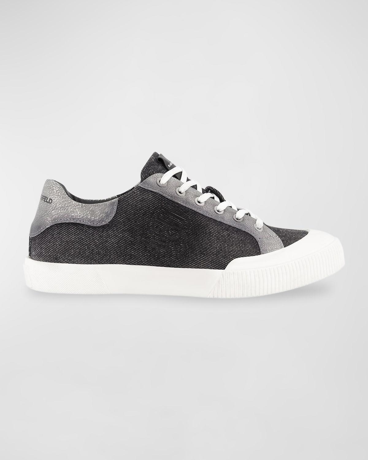 Mens Denim Side Logo Low-Top Sneakers Product Image