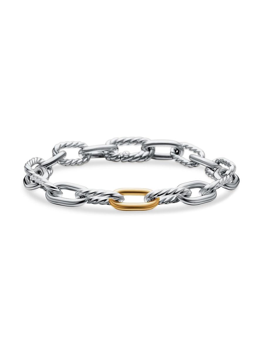 DY Madison Chain Bracelet in Silver with 18K Gold, 8.5mm Product Image